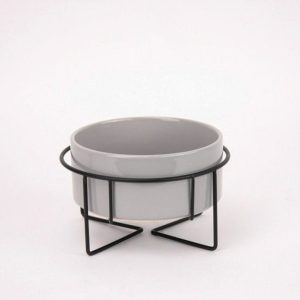 Single Ceramic Bowl with Iron Stand