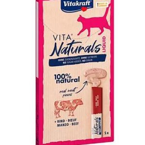 Vitakraft Naturals Liquid Snack Beef x5