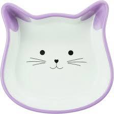 Trixie Cat Face Ceramic Bowls with colored ears