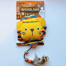 Woodland Tribal Cat Toy Lion Face
