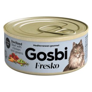Gosbi Fresko Sterilised Beef, Chicken, greens 70g