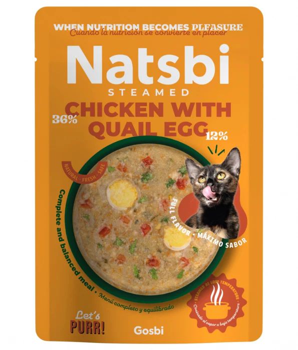 Gosbi Natsbi Steamed Cat Food Chicken Quail Egg