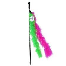 Pawise Cat Wand Pink&Green feather