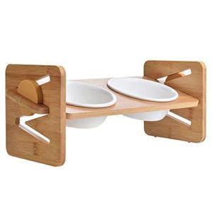 Ceramic Bowls with Wooden High Stand