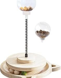 Cat Treat Dispenser with Plastic Bulb Wood