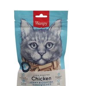 Wanpy Chicken Jerky Codfish Sandwich 80g