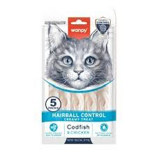 Wanpy Creamy Treat Fish and Chicken HairBall 5x14g