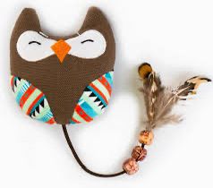 Woodland Tribal Cat Toy Owl Face