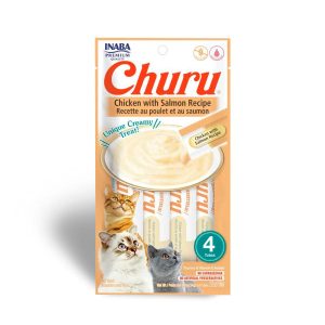INABA Cat Churu Chicken with Salmon Recipe x4