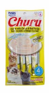 INABA Cat Churu Chicken with Cheese&Beef Recipe x4