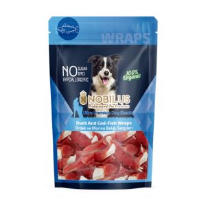 Nobilus Dog Treats Duck and Cod-Fish Wraps 80g